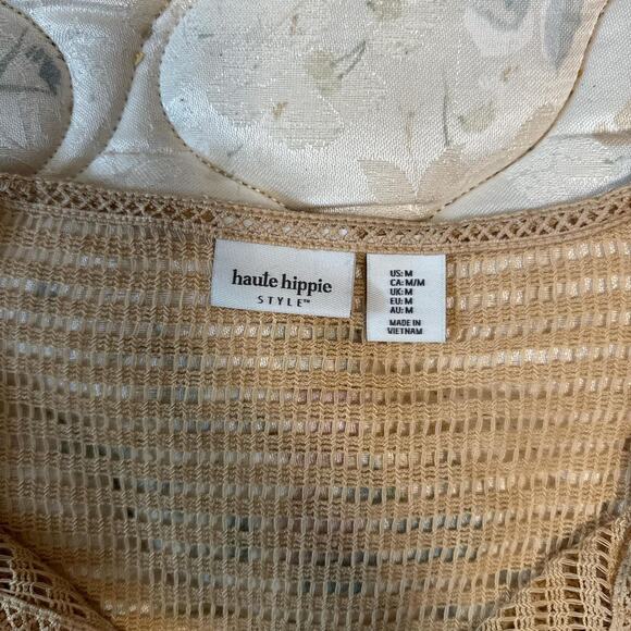 beige crochet beach cover up maxi dress resortwear boho - Picture 7 of 7